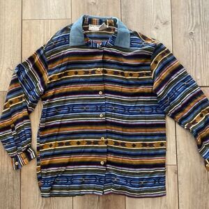 Vintage New Look Size Small Button Up Shirt w Denim Collar